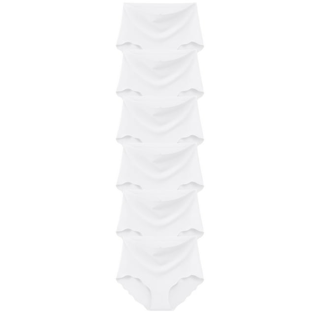ManxiVoo Womens Solid Color Cotton Underwear Midrise Breathable Panties Multipack Essentials L Size White