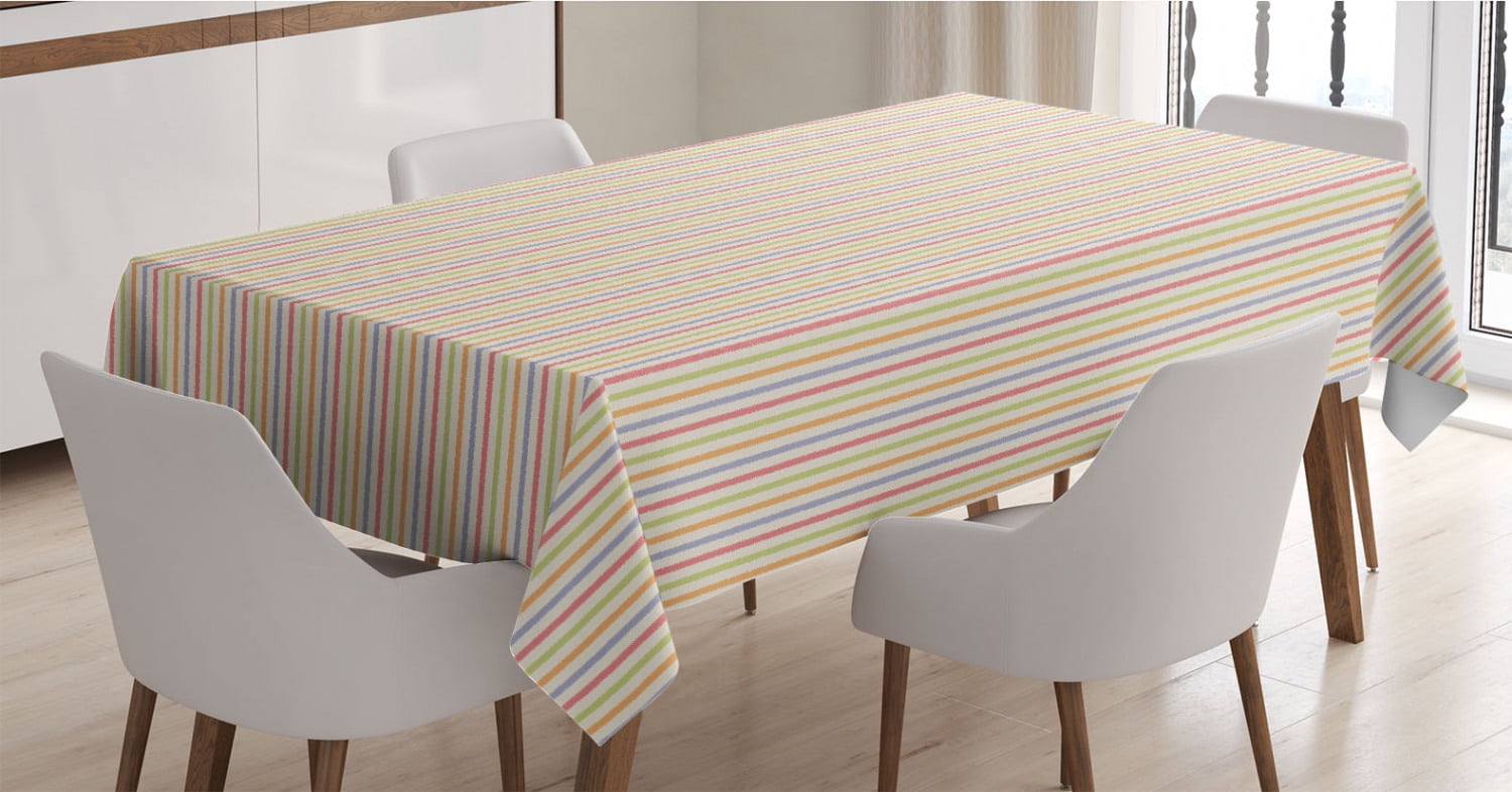 Aperturee Modern Grey Lines Edging Rectangle Tablecloth