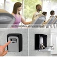thumbnail image 4 of Key safe with number code outside, black, key box with 4-digit number combination, small key box with code, key safe Weatherproof for house keys hidin, 4 of 5