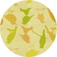 thumbnail image 1 of Ahgly Company Indoor Round Patterned Golden Brown Yellow Area Rugs, 3' Round, 1 of 6
