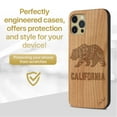 thumbnail image 2 of Case Yard Wooden Case Outside Soft TPU Silicone Slim Fit Shockproof Wood Phone Cover for Girls Boys Men and Women Supports Wireless Charging California Grizzly Design case for iPhone-12/12-Pro, 2 of 7
