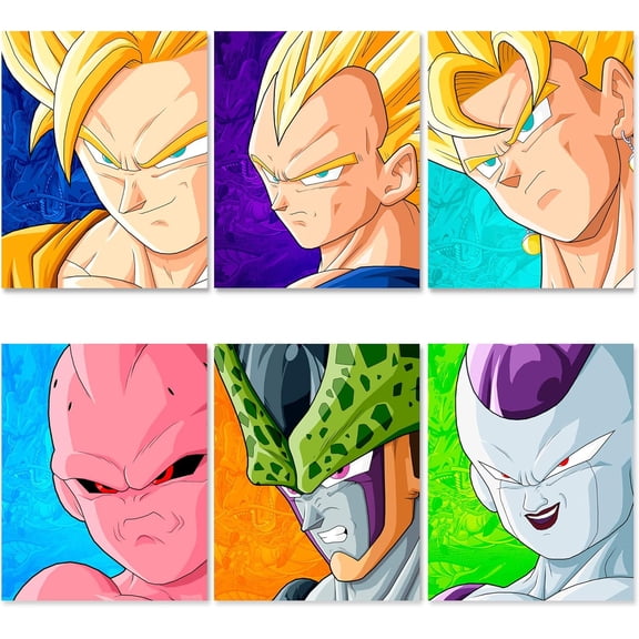 Dragon Ball Z Canvas Wall Poster Dragon Ball Poster - Goku Canvas Poster - DBZ Poster - Vegeta Poster - Dragon Ball Super Poster Pack - Dragonball Z Posters - Dragon Ball Z Print 8x10 inch Unframed