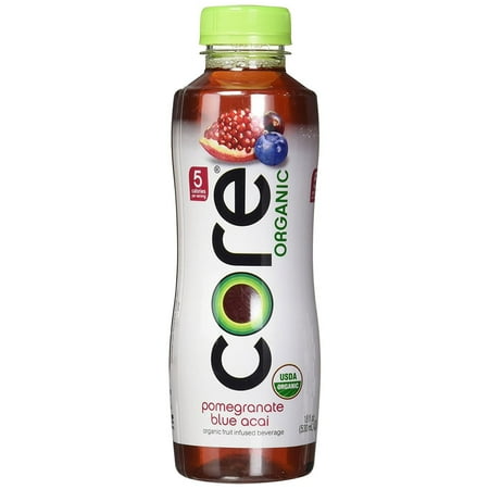 Acai Super Fruit Juice - Core Organic Fruit Infused Beverage, 18 Fl Oz, Pomegranate Blueberry Acai (Pack of 36)