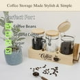 thumbnail image 5 of Glass Coffee Canister Set with Shelf & Spoons - 3 Piece Airtight Seal Coffee Bean Storage Containers & Filter Holder for Kitchen Organization, 5 of 7