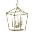 thumbnail image 5 of Warehouse of Tiffany Buelex 4 Light 16 inch 12 inch Satin Gold Lamp Post Lantern Style Iron Chandelier, 5 of 5