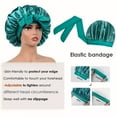 thumbnail image 3 of Satiny Hair Bonnet Satiny Hair Bonnet for Sleeping | Elastic Adjustable Tie Band for Women's Natural Curly Hair, 3 of 5