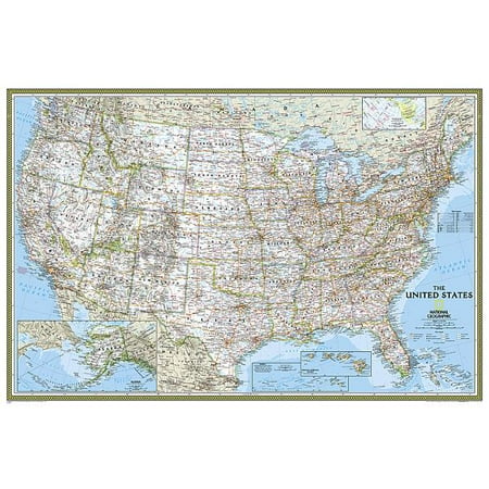 National geographic: united states classic wall map - laminated (36 x ...