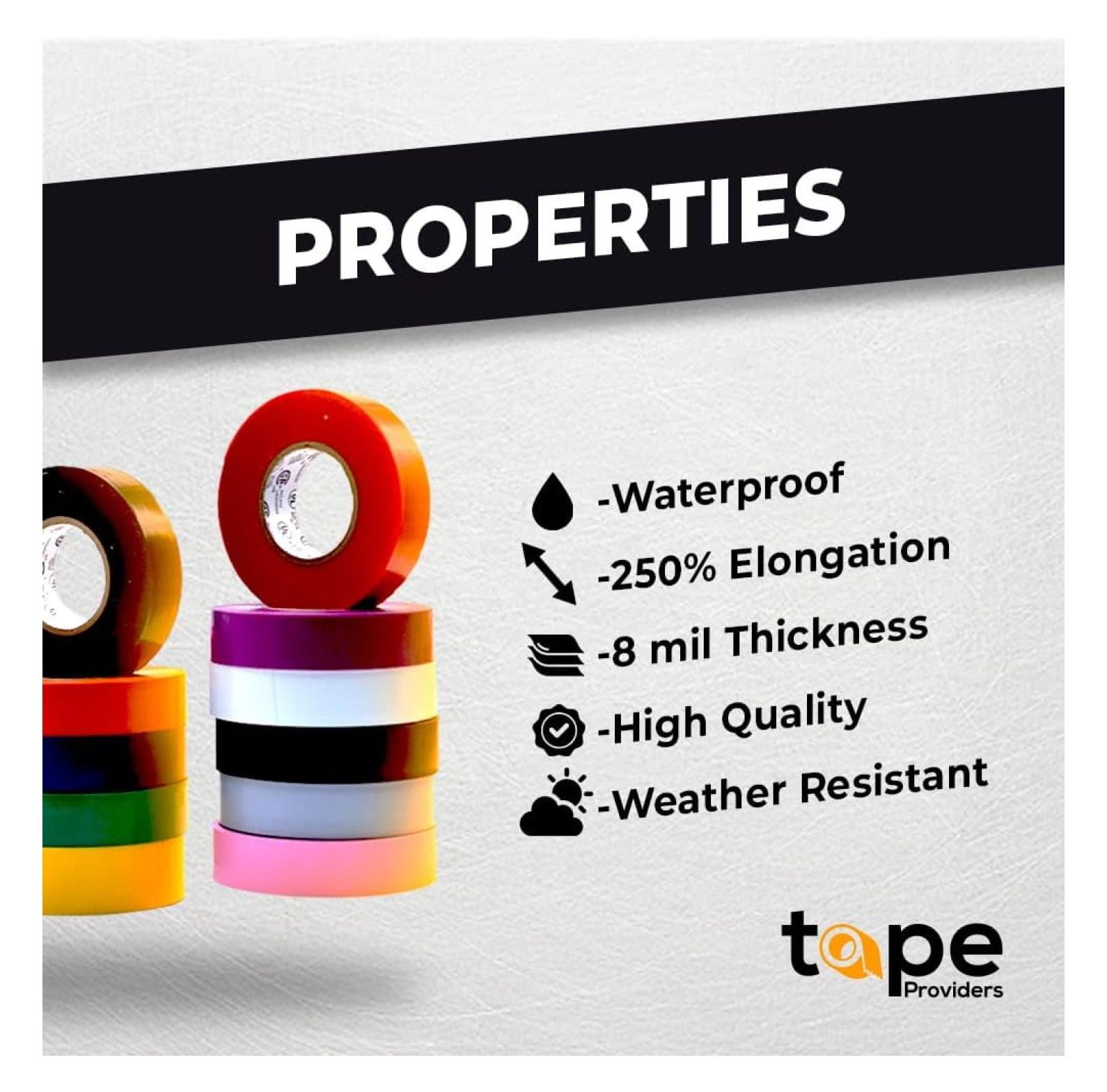 WOD ETC766 Professional Grade General Purpose Green Electrical Tape UL/CSA Listed . Vinyl Rubber Adhesive Electrical Tape: 2 inch X 66 ft. - Use at No More Than 600V & 176F (Pack of 10)