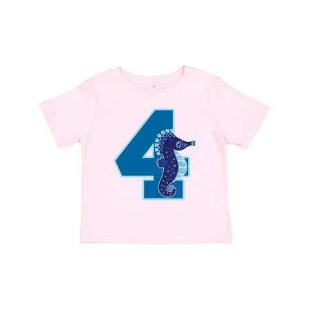 

Inktastic 4th Birthday Seahorse Ocean Party Gift Toddler Boy Girl T-Shirt
