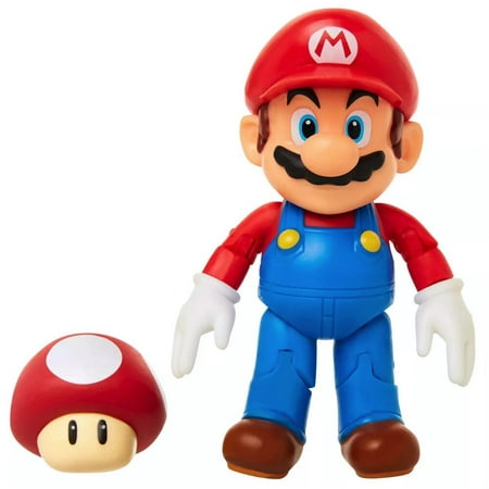 Nintendo Super Mario 4 inch Mario Action Figure with Red Power up