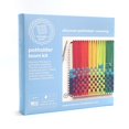 thumbnail image 1 of Friendly Loom Kit De Agarraderas De 7 Pulgadas Telar De Metal Verde Y Lazos De Algodón De Colores Brillantes Del Arco Iris Hace 2 Agarraderas Hecho En Los Ee. Uu. Por Harrisville Designs., 1 of 9