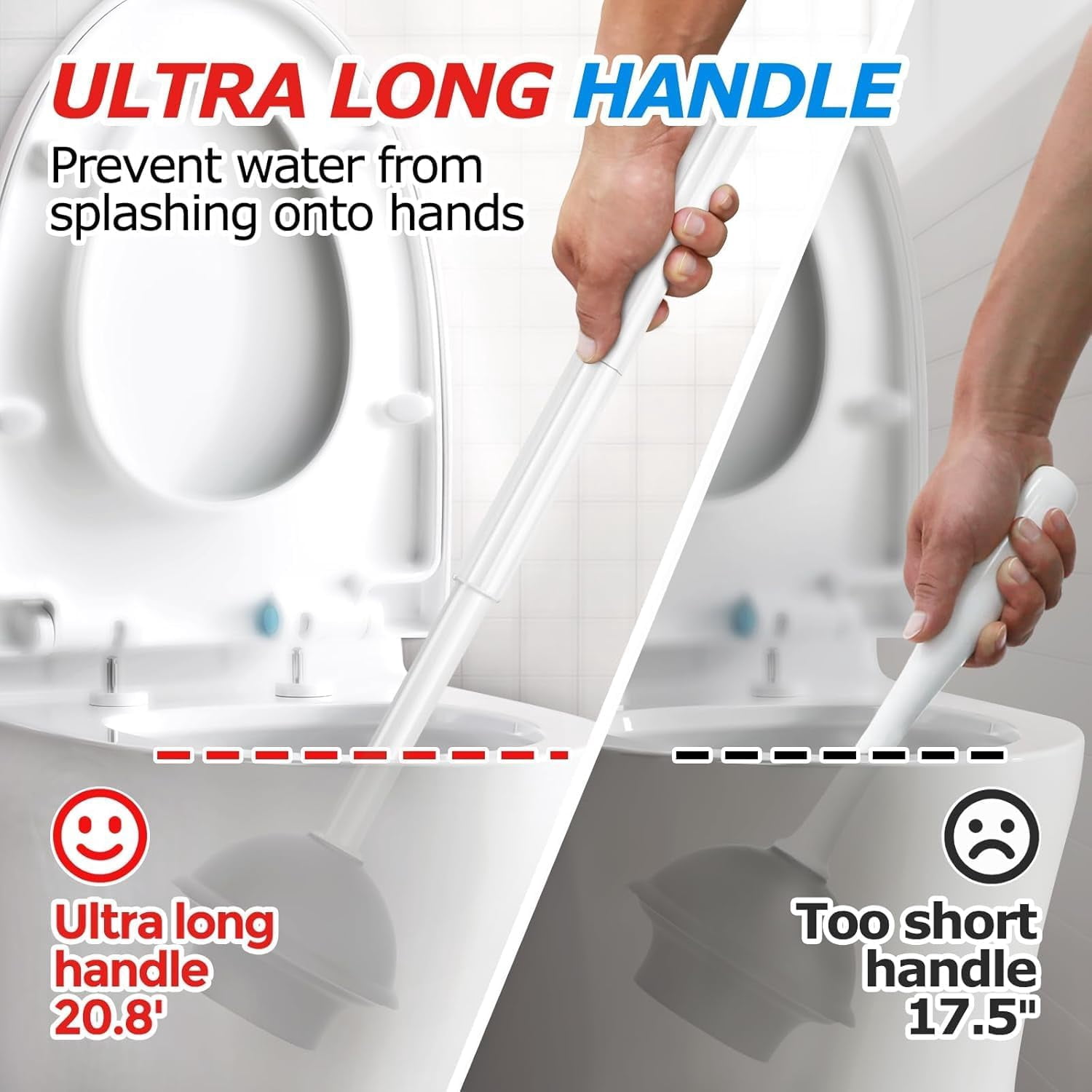 3 in 1 Toilet Brush and Plunger Set,Toilet Bowl Brush Plunger Set,Toilet Brush Plunger Combo,Cleaning Brush,Cleaning Supplies, Crevice Cleaning Brush, Bathroom Cleaning Tools, White