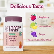 SmartyPants Womens Organic Multi & Vegetarian Omega 3 Gummy Vitamins with D3, C & B12 - 90ct