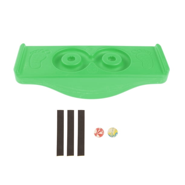 Greeniant Plastic Wobble Balance Board Kids Rocker Strip Board w/ Antislip Toy Gimnasios en casa Verde