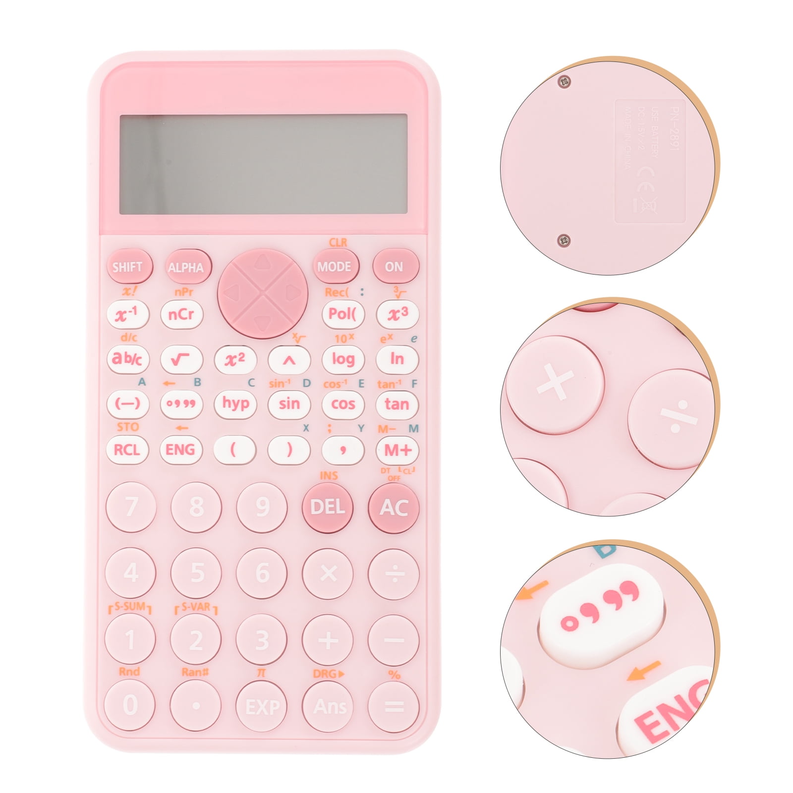 Supvox Portable Pink Scientific Calculator with Large Screen for Office and Study Use