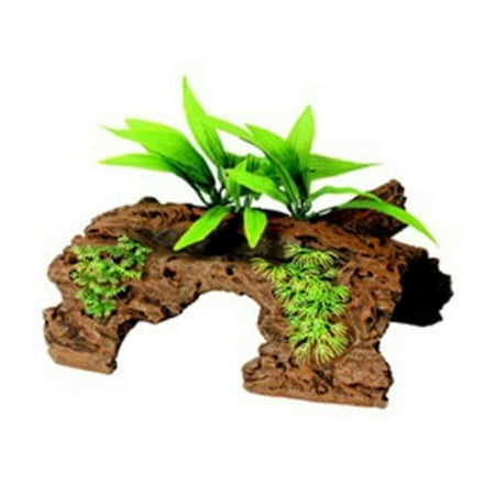 Marina Naturals Malaysian 1/2 Log Driftwood w/Plants, Large