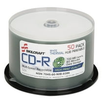 SKILCRAFT CD Recordable Media - CD-R - 52x - 700 MB - 50 Pack Spindle - 120mm - Printable - Thermal Printable - 1.33 Hour Maximum Recording Time