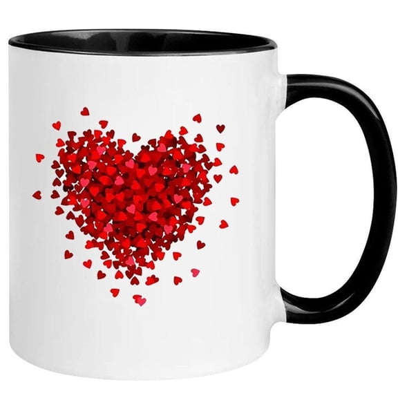 11oz Red Heart Design Ceramic Coffee Mug Valentine S Day Christmas Birthday Insulated Reusable Cup Family Friends Colleagues Coffee Bar Accessories Id