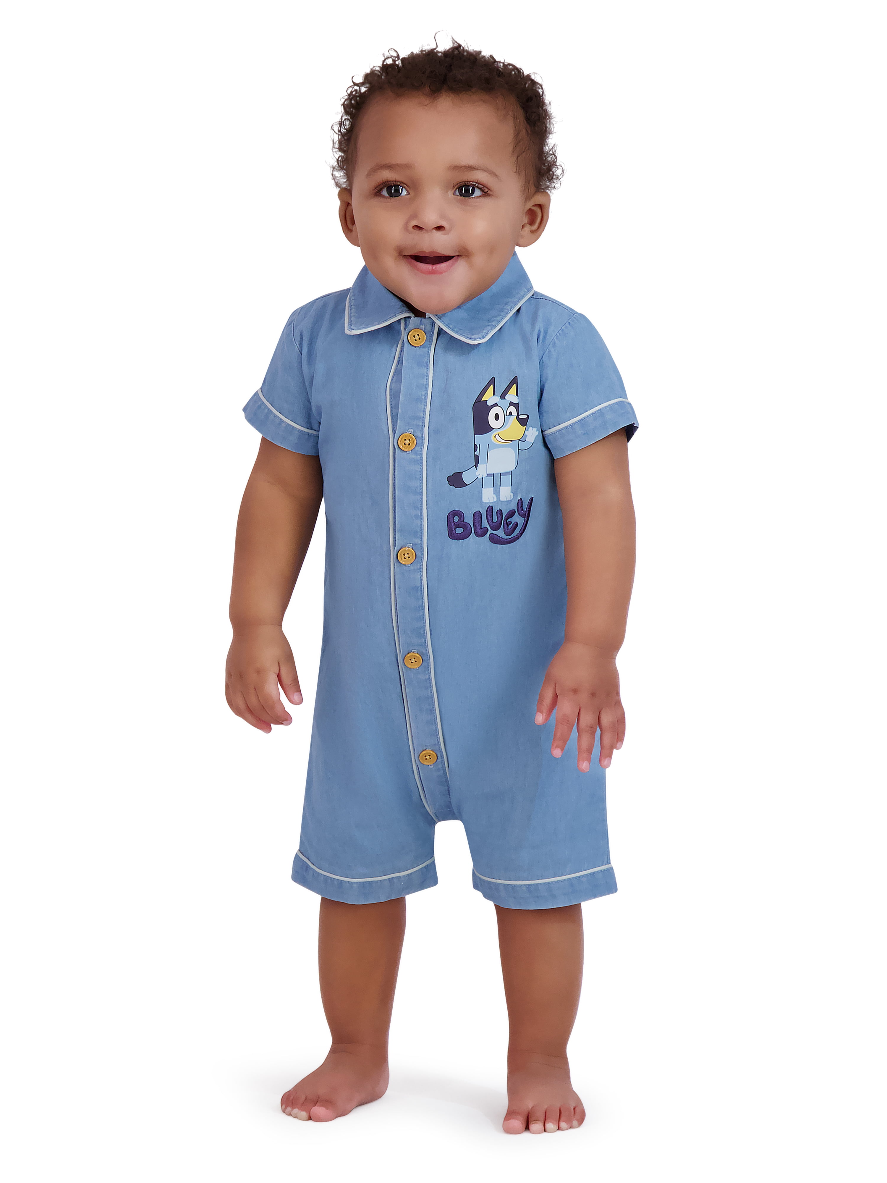 Bluey Baby Boy 2 Pack Rompers, Sizes 0/3 Months-24 Months