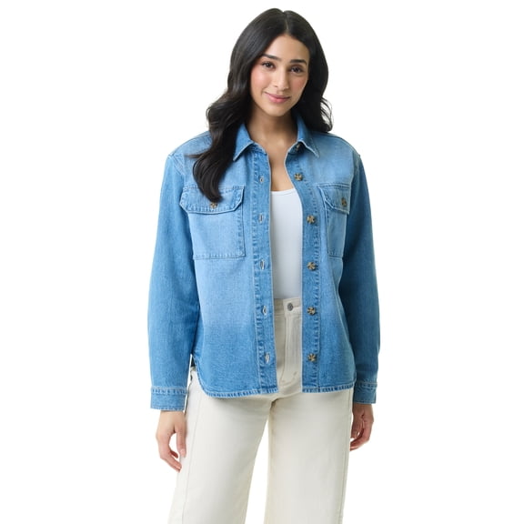Gloria Vanderbilt Swan Series Women's Denim Shacket, Sizes XS-XXL