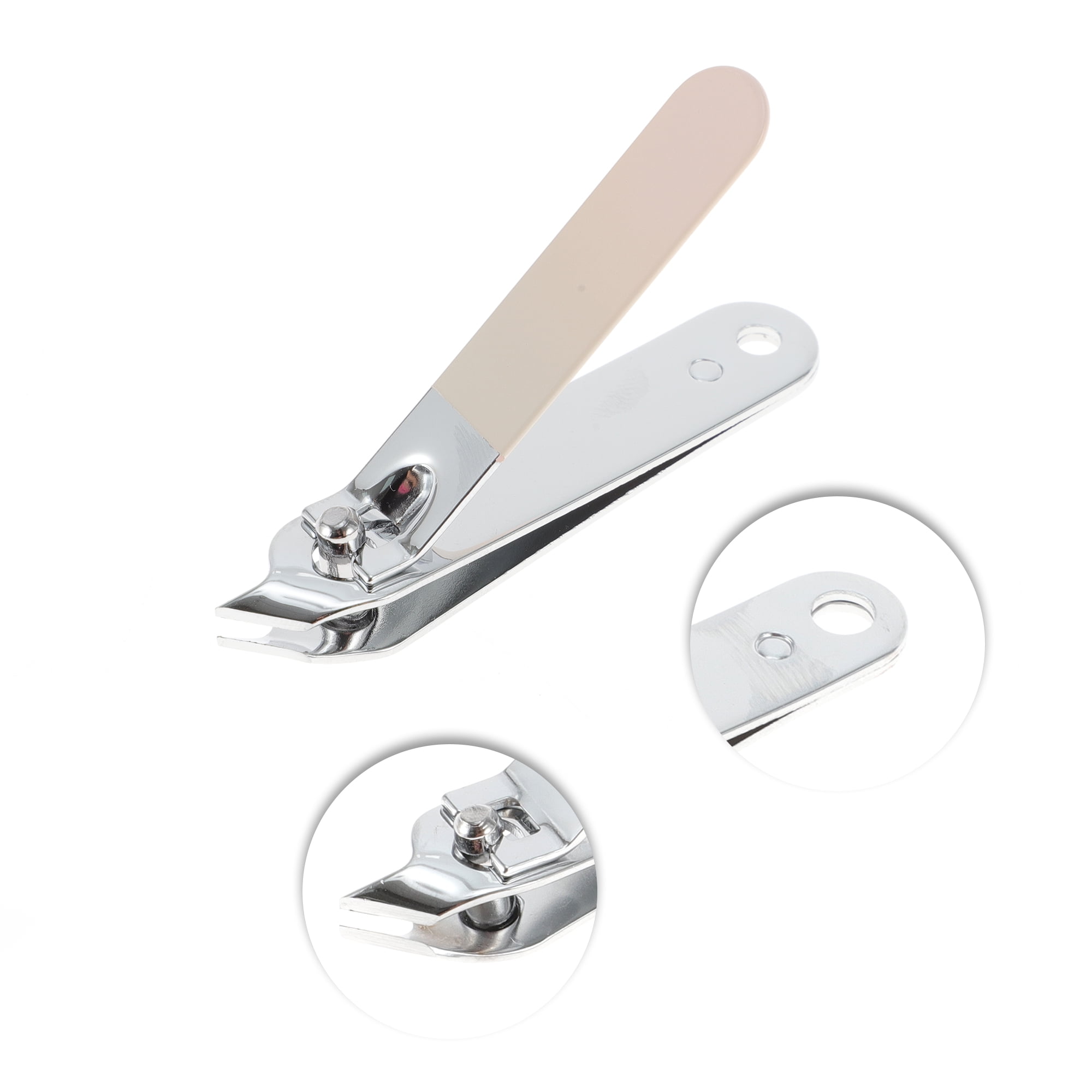 Unique Bargains Portable Mirror Light Nail Clipper Set Gradient Pink