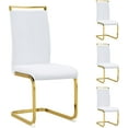 thumbnail image 3 of Sumdeal Modern Dining Chairs Set of 8,Modern Dining Chairs with Metal frame leg with High Density Sponge Leather,Dining Chairs for Living Room，White, 3 of 9