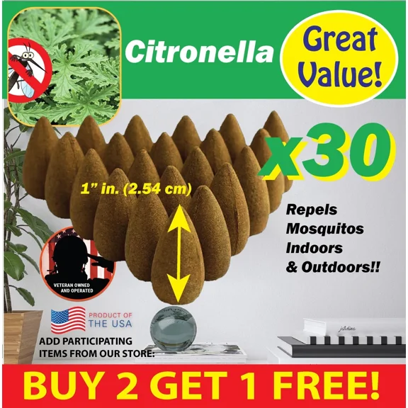 Citronella Benben Us Incense 30Xbackflow ~ Vegan ~ High Fragrance Load