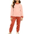 thumbnail image 3 of Viluyesy Girls 2 Piece Outfit Mock Neck Print Top and Jogger Pants Long Sleeve Soft Comfortable Warm Cute Casual Loungewear Set Orange Size 5T, 3 of 10
