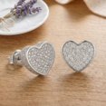 thumbnail image 4 of YEUOYEA 18K White Gold Plated Heart Stud Earring for Women, 925 Sterling Silver Post, Cubic Zirconia, Fashion Jewelry Gifts, 4 of 6