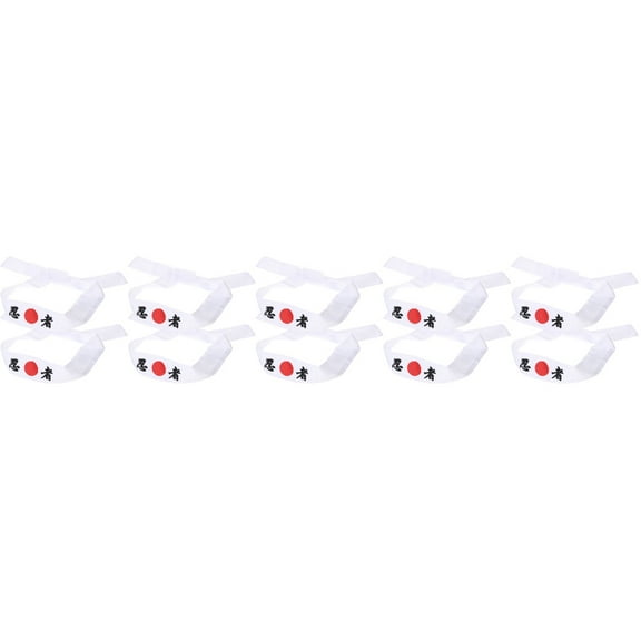 10 Pcs Ninja Print Headband White Headband Chef Supply Karate Accessories Portable Head Band Karate Supply Miss Man