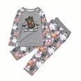 thumbnail image 6 of Family Halloween Pajama Set Long Sleeve Crew Neck, Breathable Halloween Family Pajamas with Monster Bow Print, Funny Matching Halloween Pajamas for Ki’ds Adults, 6 of 7