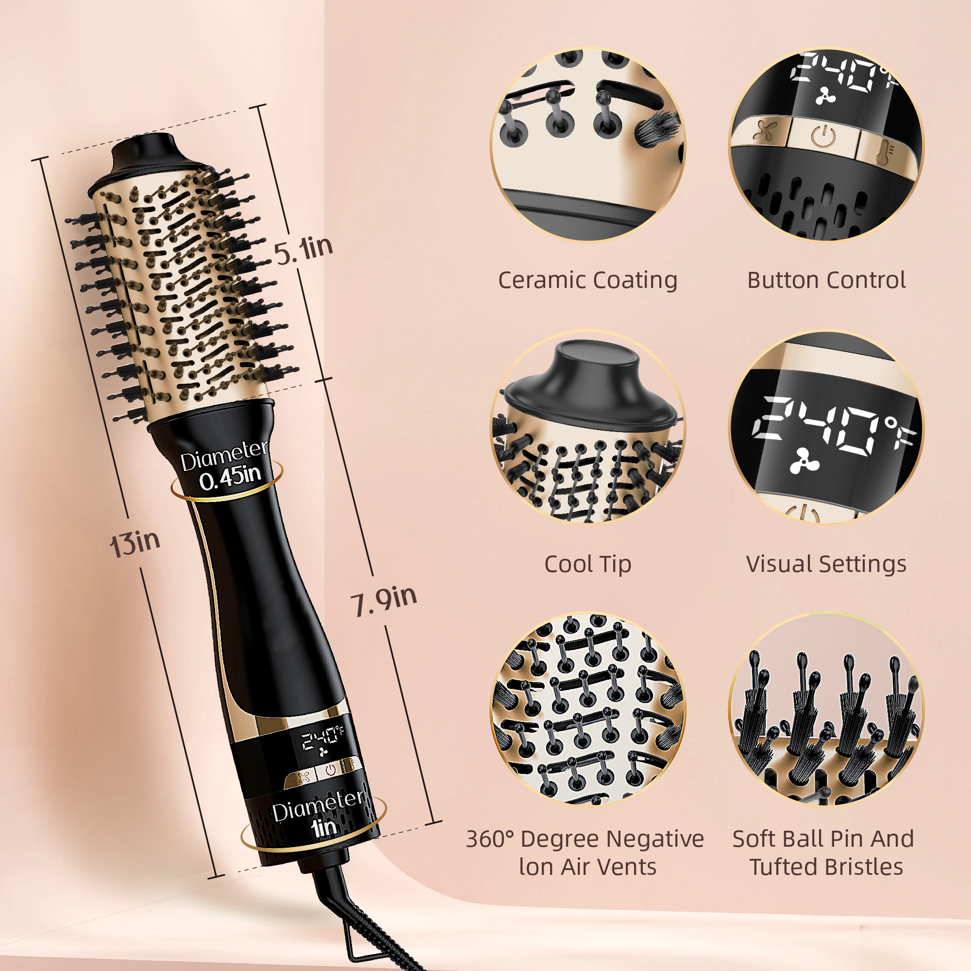 SKIMI Hot Air Brush With Digital LED Display photo 7