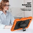thumbnail image 5 of Allytech Rugged Case for Samsung Galaxy A9+ Plus 11" SM-X210 X215, Build in Screen Protector Hybrid Heavy Duty Shockproof Protective Rotating Stand Bumper Kids Friendly Shoulder Strap - Orange, 5 of 8