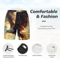 thumbnail image 3 of Naloa Golden Sky Bald Eagle Print Men Swim Trunks with Compression Liner ,Board Shorts,Men's Swim Shorts with Drawstring and Elastic Waistband-Small, 3 of 6