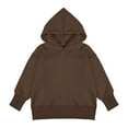 thumbnail image 6 of GiLiling Teen Girls Fleece Split Hoodie, Kids Plain Oversized Loose Pullover, Thumb Hole Hooded Sweatshirt, Cute Warm Clothes (Brown, 11-12 Years), 6 of 7
