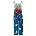 thumbnail image 4 of DDAPJ pyju July 4th Jumpsuits for Women Casual American Flag Print Summer Rompers Sleeveless Spaghetti Strap Baggy Overalls Jumpers with Pockets Birthday Gifts Prime Blue XL, 4 of 5