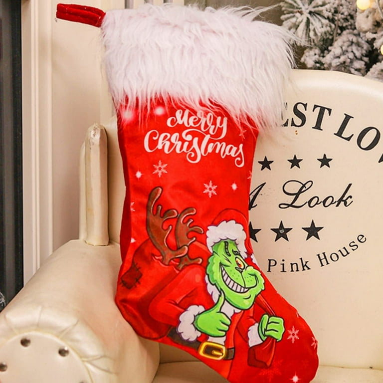 2 Pcs Elf Leg 3D Christmas Stockings 12.2 Inch Personalized Stocking Funny  Stockings for Xmas Tree Fireplace Hanging Family Holiday Party Seasonal