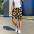 thumbnail image 5 of Bixox Men's Royal Blue Plaid Sunflower printed lightweight casual shorts, soft sleep shorts with pockets., 5 of 5