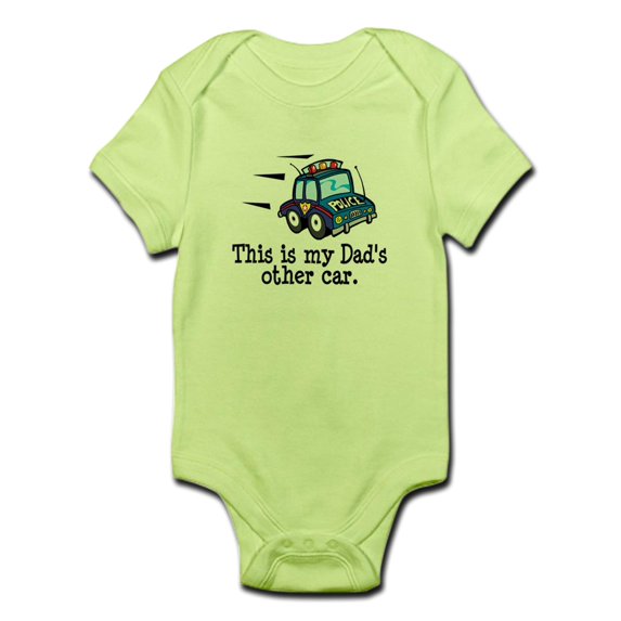 CafePress - Dad's Police Car Infant Bodysuit - Baby Light Bodysuit