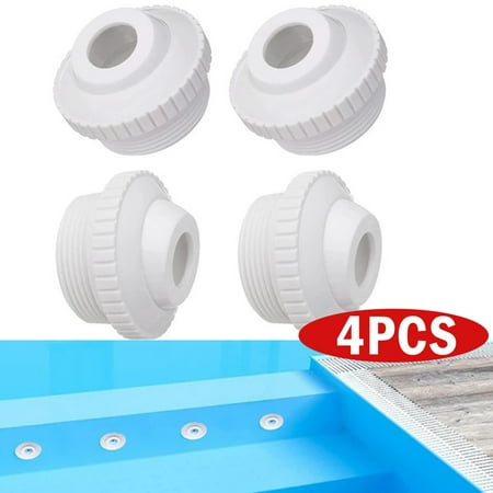 

4 Pieces Pool Jet Nozzles 3/4 Directional Flow Eyeball Inlet Jet Swimming Pool Return Jet Replacement Parts Fittings Spa for Cleaning White