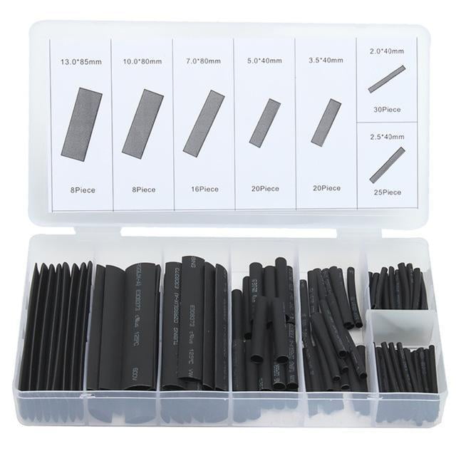 127pc Heatshrink tubing Black Assortment pack 