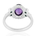 thumbnail image 3 of KIRAN FINE JEWEL Bezel Oval Purple Amethyst Turquoise Cocktail Band Ring 925 Sterling Silver Wedding Women Gemstone Statement Jewelry Gift For Her, 3 of 5