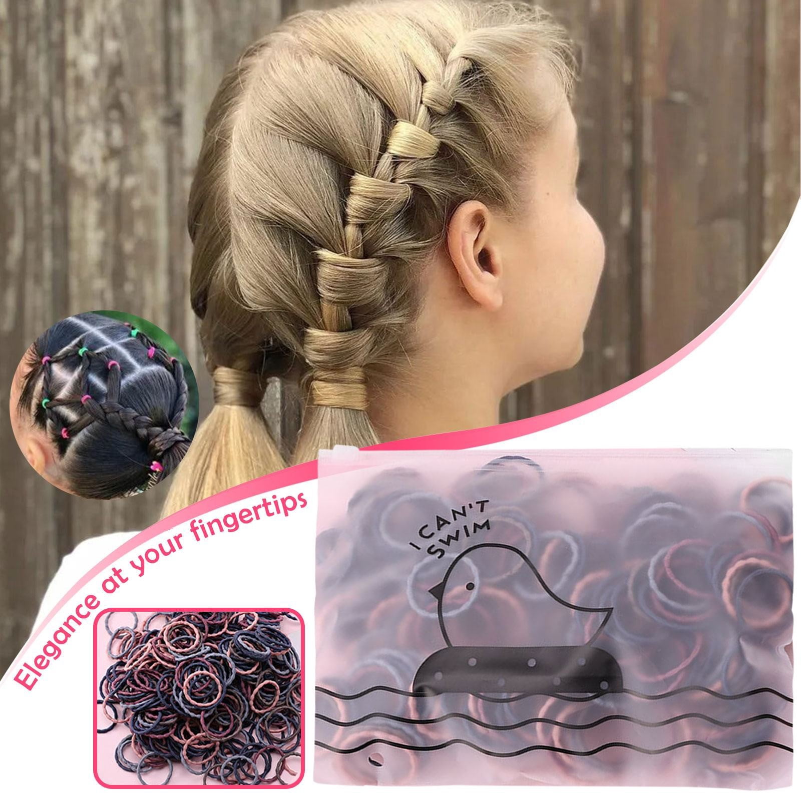 Elastic Bands for Hair Small Hair Elastics And Clear Girls Rubber Bands Hair No Damage Pin The Tale on The Cat Blond Hair Elastic Bands Soft Seamless Hair Ties Easy Hair Bun Hair Hooks Fashion Rubber