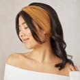 thumbnail image 3 of Kitsch Recycled Fabric Fashion Headband, Black and Camel, 2 Pack, 3 of 7