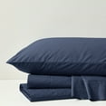 thumbnail image 4 of Comfort Classics Peached Percale 100% Cotton Sheet Set, Navy, Cal King, 4 of 9