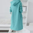 thumbnail image 6 of Fgnfyis Women Streetwear Zip Up Hoodie Long Lined Oversized Hooded Sweatshirt with Pockets for Winter Light Blue M, 6 of 9
