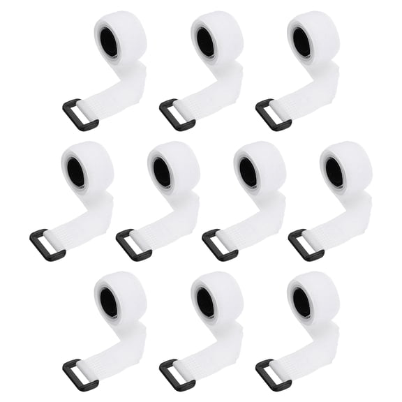 10pcs Reusable Cinch Straps 0.8"x20" Hook and Loop Cable Securing Straps, White