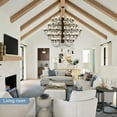 thumbnail image 3 of 90-Light Black Modern Farmhouse Chandelier - Adjustable Hanging Rustic Pine Cone Light Fixture for Dining Room, Foyer, or Bedroom, 3 of 9
