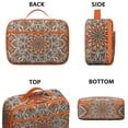 thumbnail image 2 of Boho Folk Insulated Tote Geometric Mandala Lightweight Compact with Front Pocket, 2 of 4