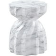 thumbnail image 3 of Afuera Living Contemporary White Marble Finish Concrete Indoor/Outdoor End Table, 3 of 8